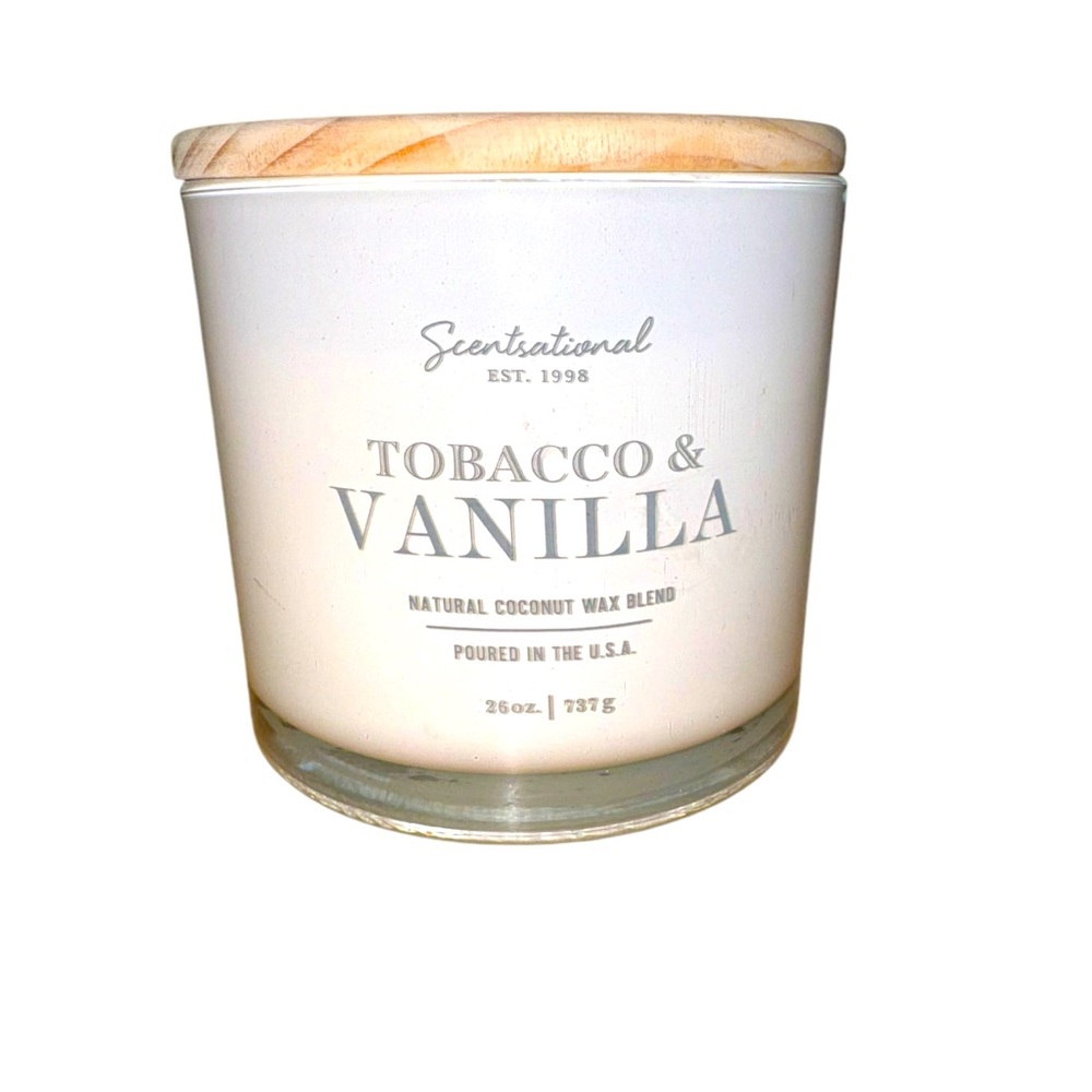 Scentsational Tobacco & Vanilla Coconut Wax Blend Candle 26 Oz